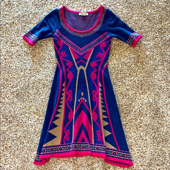 Flying Tomato Dresses & Skirts - Flying Tomato, Colorful Geometric Knit Dress